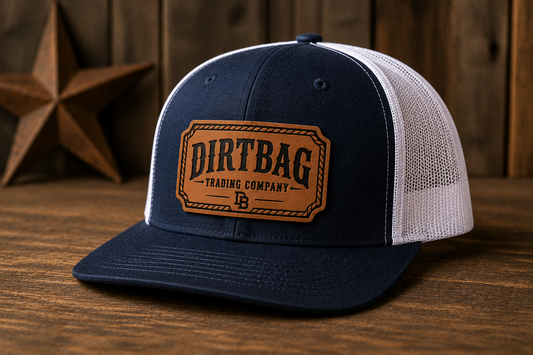DIRTBAG Trading Company Leather Patch Trucker Hat